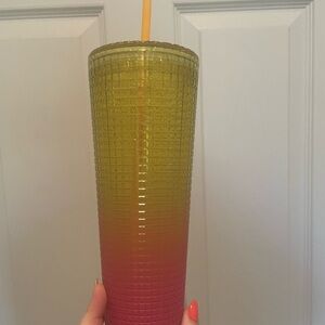 Pink and Yellow ombré Starbucks Tumbler